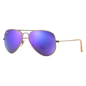 Authentic RAYBAN Aviator purple mirrored sunglasses